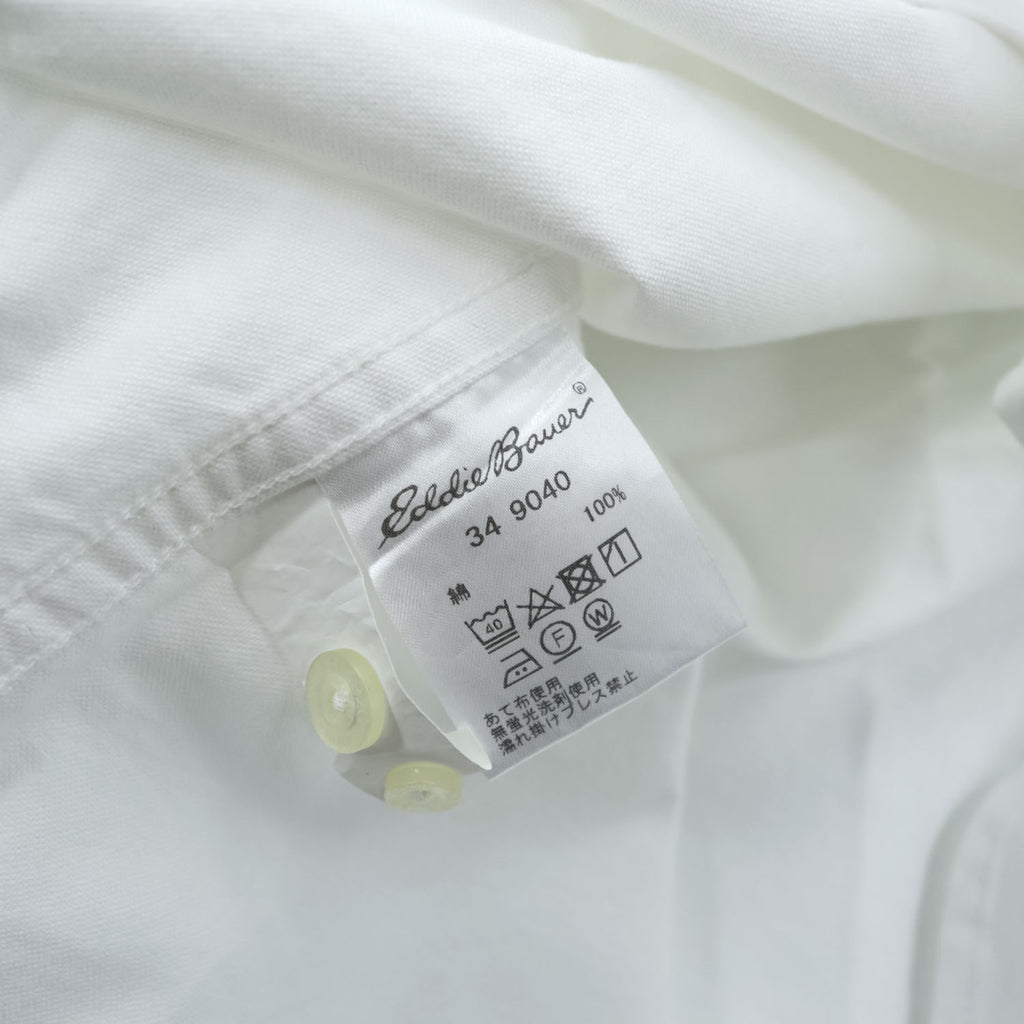 Eddie Bauer 半袖 オックスフォードシャツ SS OXFORD LOGO SHIRT M ホワイト ボタンダウン 9040 未使用品
