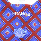 adidas originals Tシャツ 半袖 ゲームシャツ ジャージ 2XL ブルー 総柄 ビッグサイズ DANKETSU FRANCE RETRO JERSEY FM3922