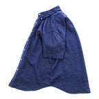 Ralph Lauren リネン100% 半袖シャツ CLASSIC FIT L ネイビー 麻 ポニー ロゴ 刺繍 ボタンダウン