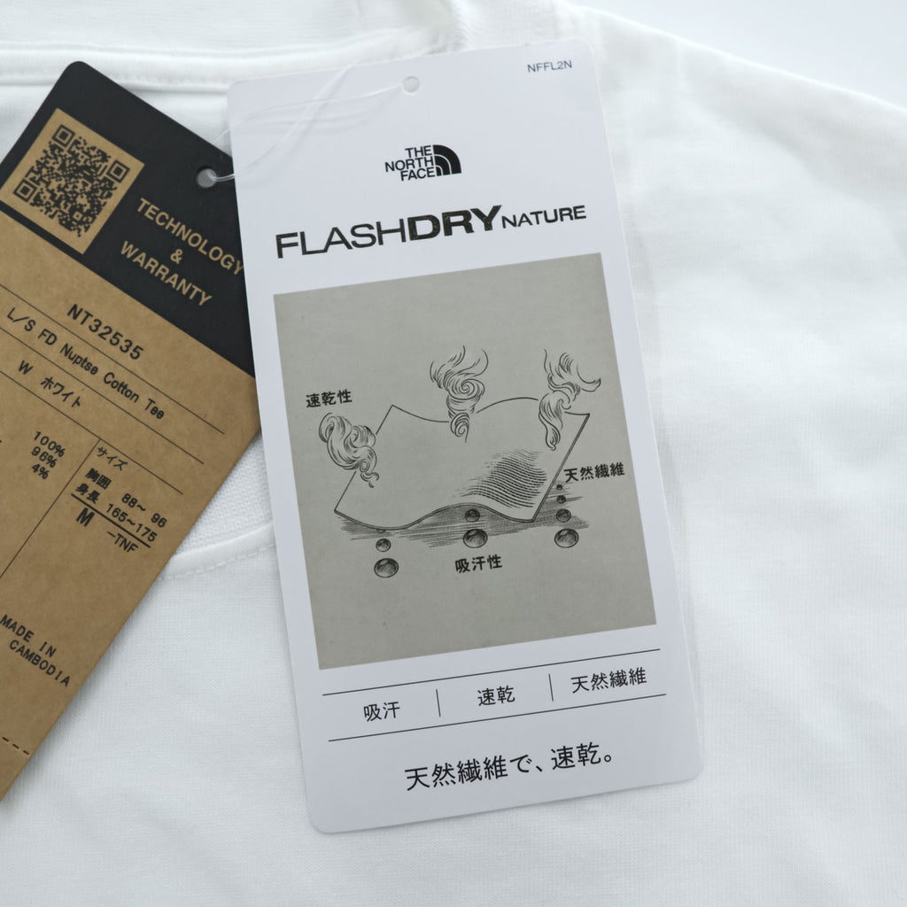THE NORTH FACE フラッシュドライ FLASHDRY 長袖 ロングスリーブ Tシャツ ロンT M ストレッチ NUPTSE COTTON TEE 吸汗 速乾 NT32535 未使用品