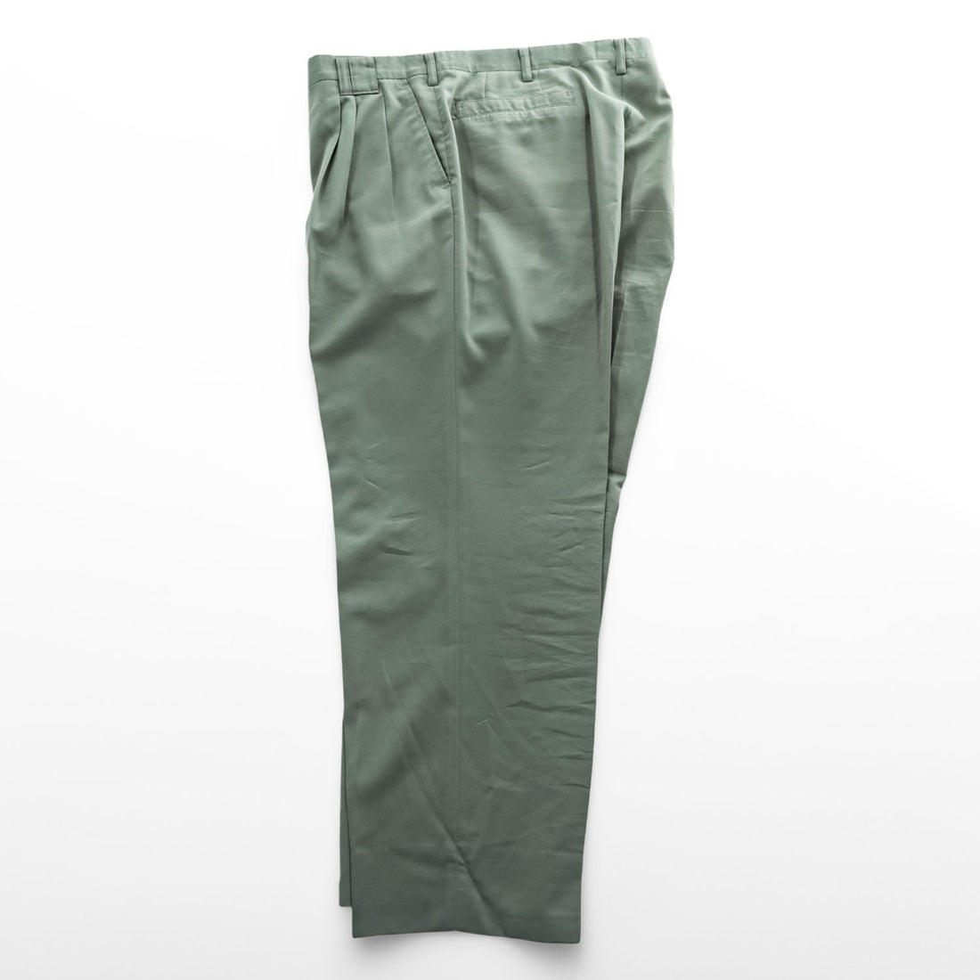 Vintage Balenciaga Sports Double-Pleated Wide Trousers Grayish Green Size 91 Made in Japan