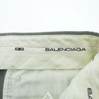 Vintage Balenciaga Sports Double-Pleated Wide Trousers Grayish Green Size 91 Made in Japan