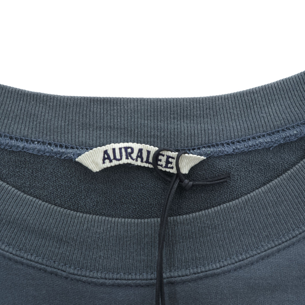 AURALEE 日本製 Tシャツ SUPER HIGH GAUGE NAPPED SWEAT TEE 半袖スウェット L ダークブルー シングルステッチ A21SP02NU 未使用品