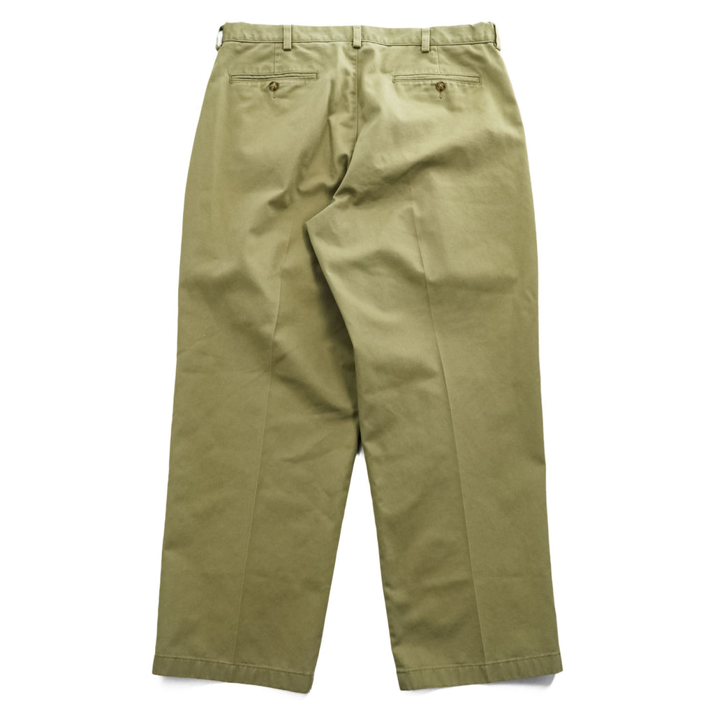 L.L.Bean 2タック ワイド チノパンツ L ベージュ プリーツ HIDDEN CONFORT WAIST WRINKLE FREE 形態安定 238076 未使用品