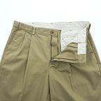 L.L.Bean 2タック ワイド チノパンツ L ベージュ プリーツ HIDDEN CONFORT WAIST WRINKLE FREE 形態安定 238076 未使用品