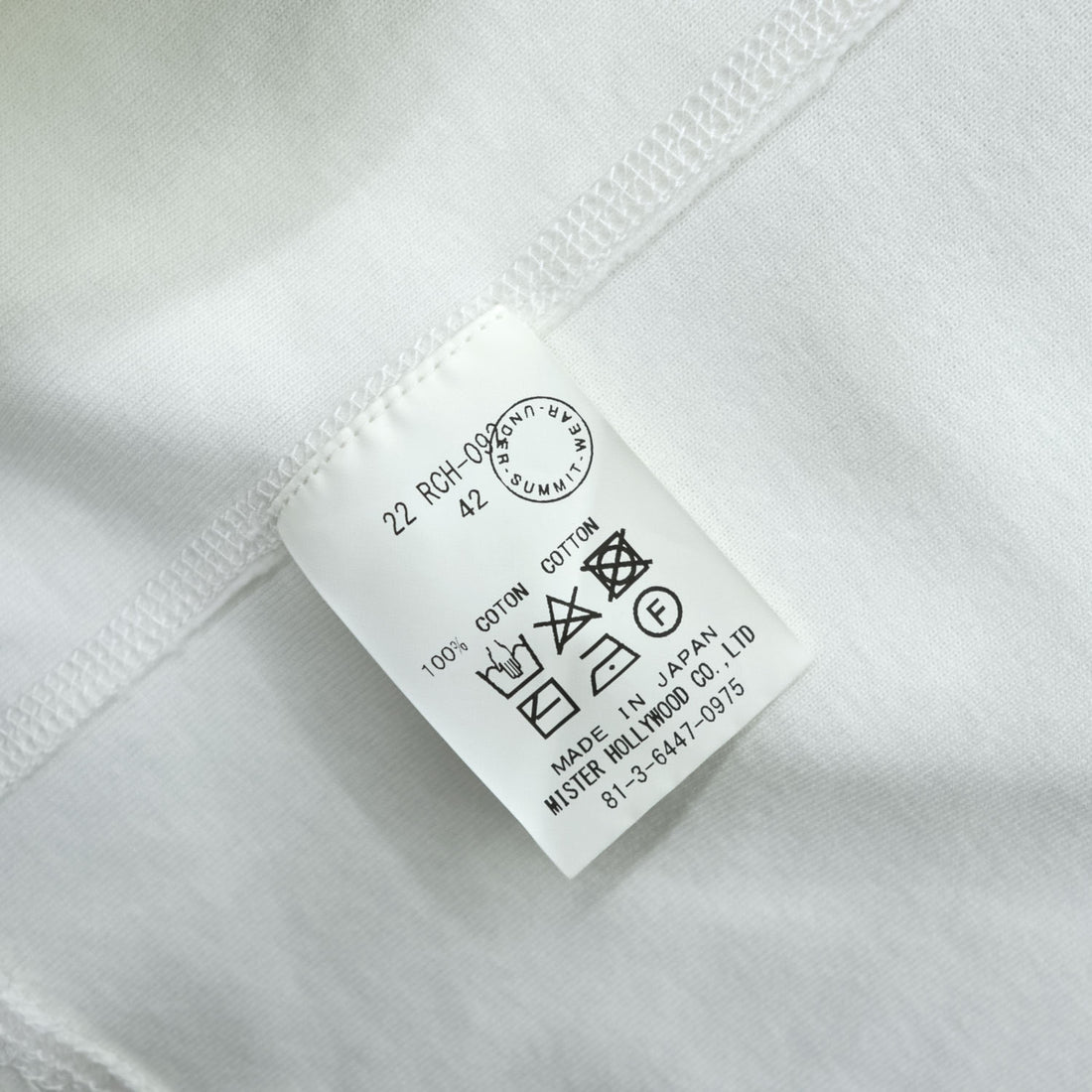 N.HOOLYWOOD 22RCH-002 White Crew Neck Short Sleeve T-Shirt Size 42 Made in Japan