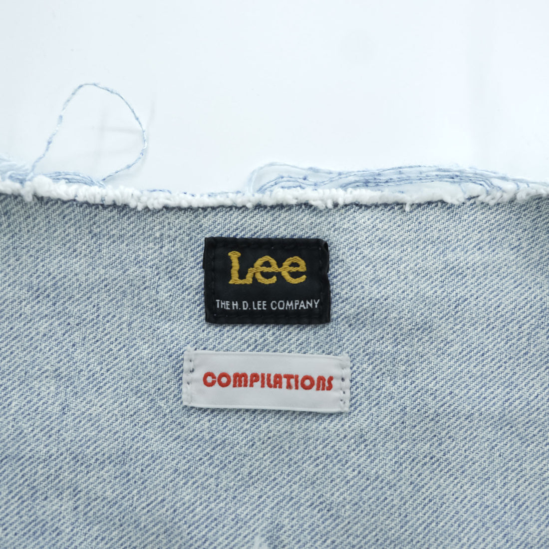 Lee COMPILATIONS カットオフ デニムベスト M プリーツ シンチバック スリーブレス カウボーイジャケット 再構築 リメイク
