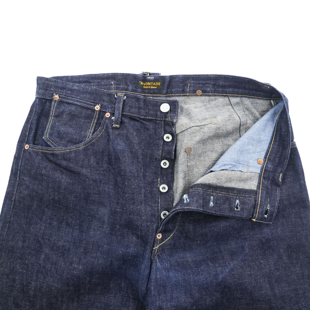 A VONTADE 日本製 デニムパンツ ジーンズ L インディゴ ブルー シンチバック セルヴィッヂ ボタンフライ