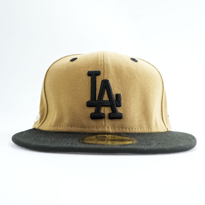 NEW ERA 59FIFTY ベースボールキャップ バイカラー MLB ロサンゼルス・ドジャース LA ブラウン ブラック