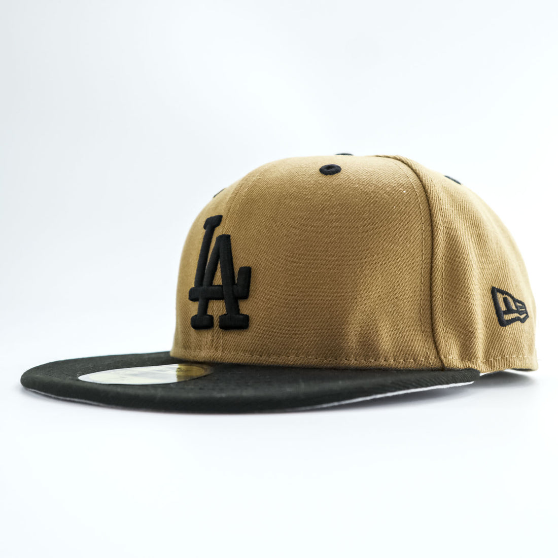 NEW ERA 59FIFTY ベースボールキャップ バイカラー MLB ロサンゼルス・ドジャース LA ブラウン ブラック