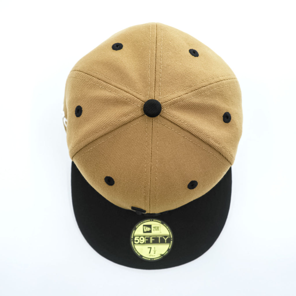 NEW ERA 59FIFTY ベースボールキャップ バイカラー MLB ロサンゼルス・ドジャース LA ブラウン ブラック