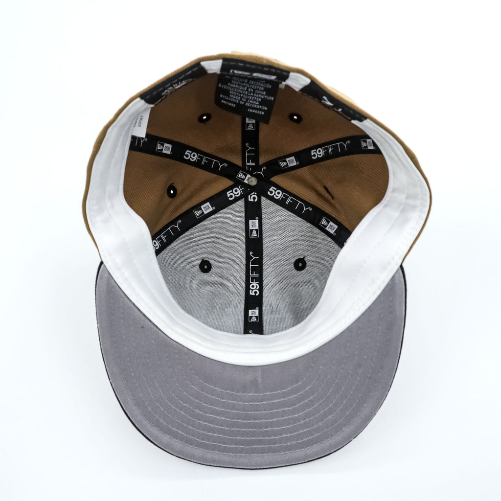 NEW ERA 59FIFTY ベースボールキャップ バイカラー MLB ロサンゼルス・ドジャース LA ブラウン ブラック
