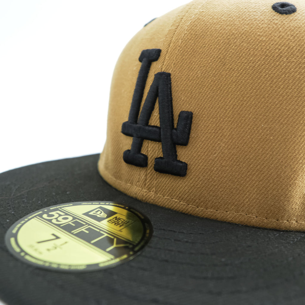 NEW ERA 59FIFTY ベースボールキャップ バイカラー MLB ロサンゼルス・ドジャース LA ブラウン ブラック