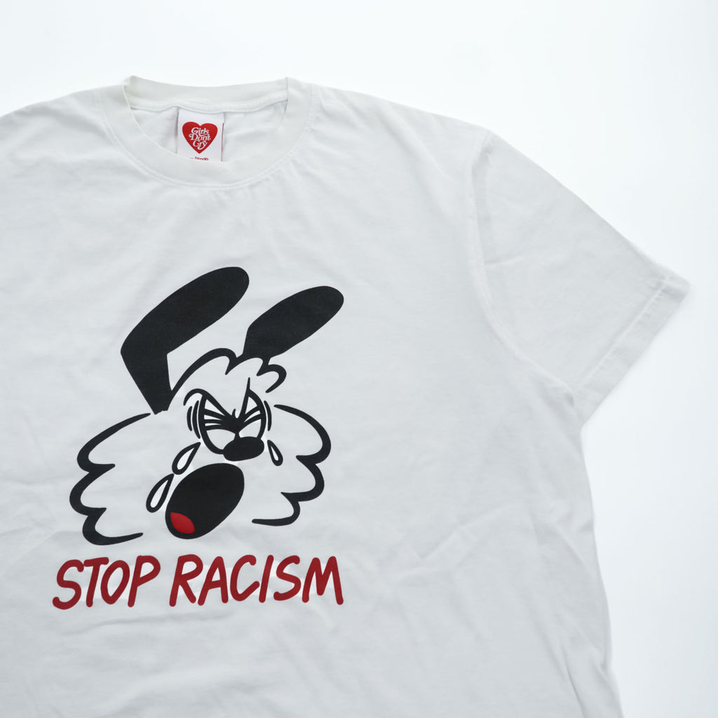 Girls Don't Cry Stop Racism Graphic White T-Shirt Size XL