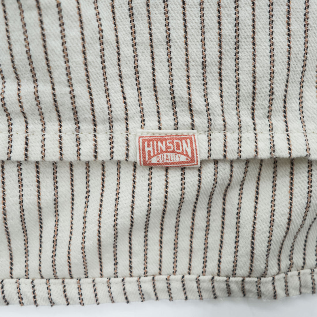HINSON Quality Garments Band Collar Striped Short Sleeve Pullover Shirt Size M