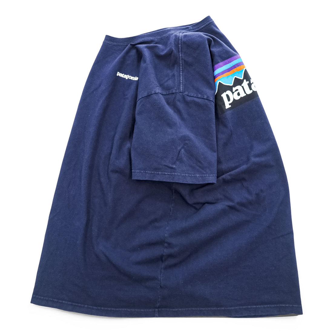 Patagonia P-6ロゴ オーガニックコットン Tシャツ XL ネイビー バックプリント REGULAR FIT