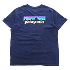 Patagonia P-6ロゴ オーガニックコットン Tシャツ XL ネイビー バックプリント REGULAR FIT