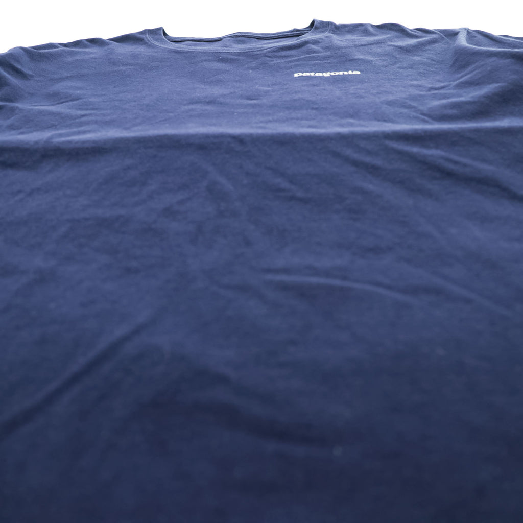 Patagonia P-6ロゴ オーガニックコットン Tシャツ XL ネイビー バックプリント REGULAR FIT
