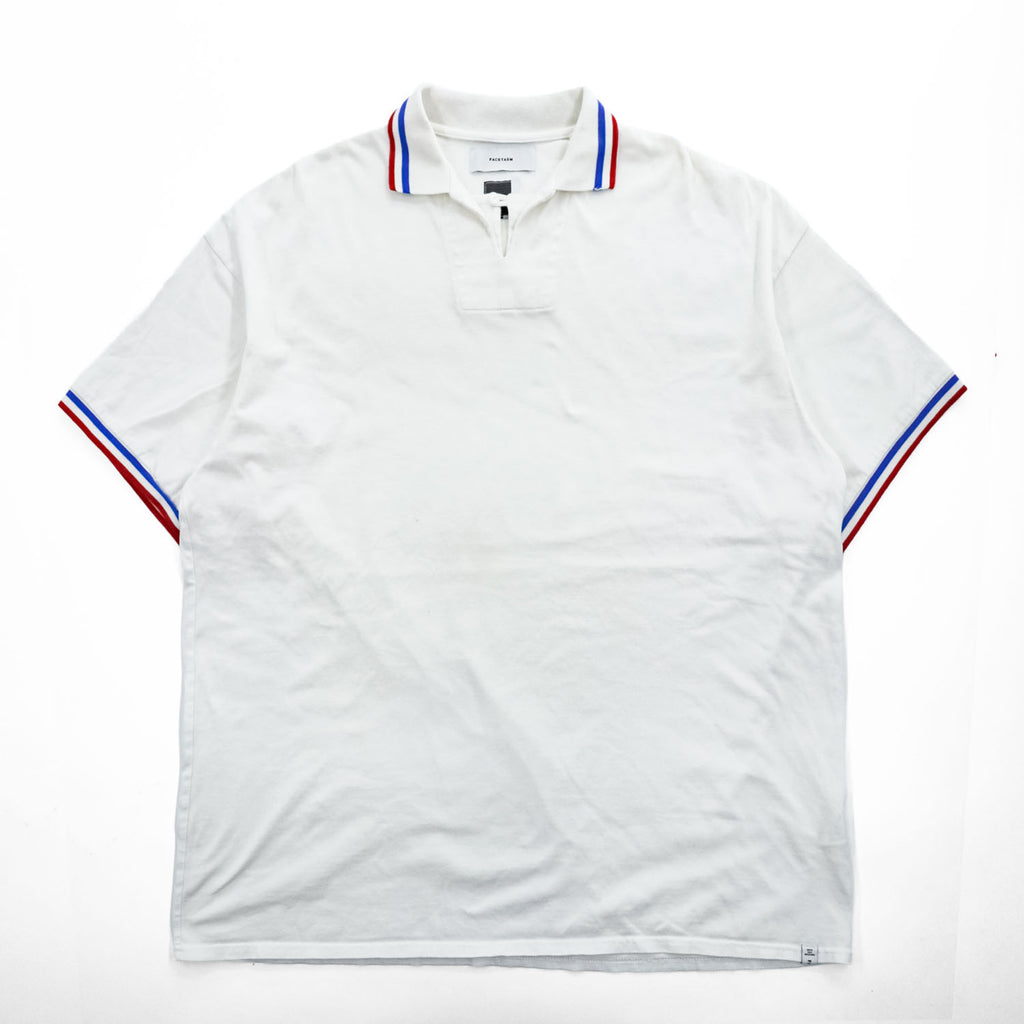 FACETASM RB-TEE-U01 Tricolor Rib Short Sleeve Polo Shirt White Size 00 Made in Japan
