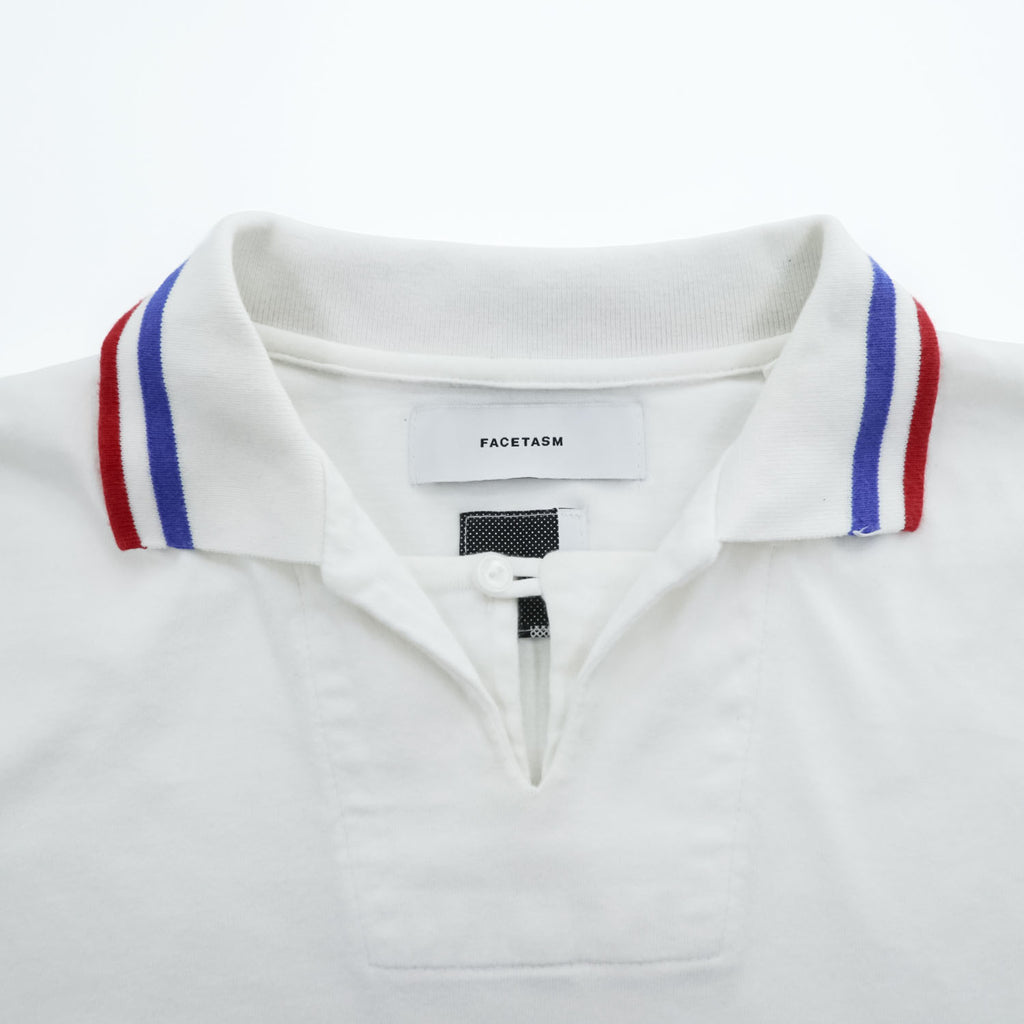 FACETASM RB-TEE-U01 Tricolor Rib Short Sleeve Polo Shirt White Size 00 Made in Japan