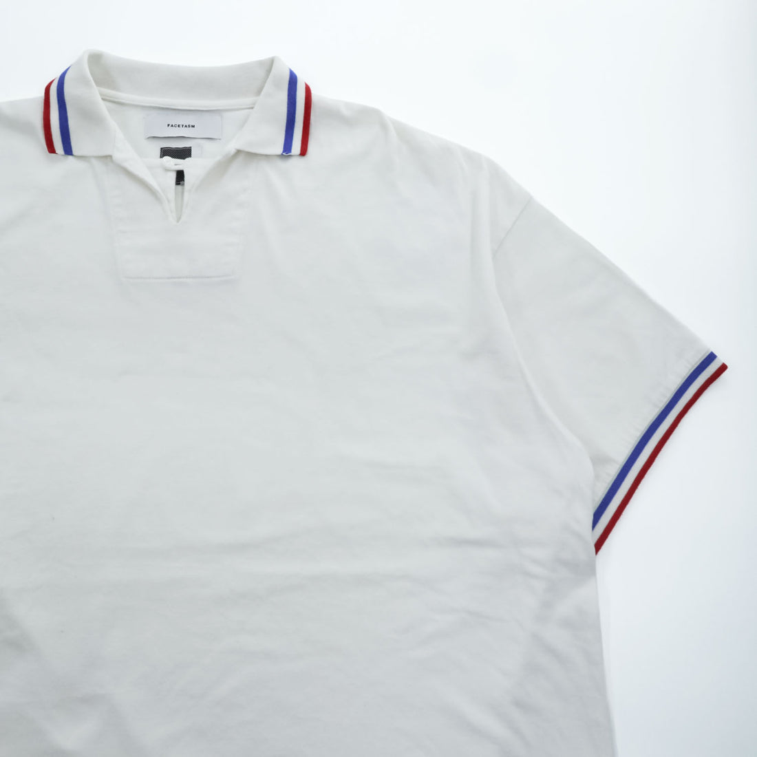 FACETASM RB-TEE-U01 Tricolor Rib Short Sleeve Polo Shirt White Size 00 Made in Japan