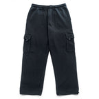 PRO TEAM Super Heavyweight Black Cargo Sweatpants Drawcord Hem Size L