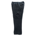 PRO TEAM Super Heavyweight Black Cargo Sweatpants Drawcord Hem Size L