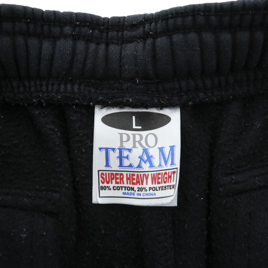 PRO TEAM Super Heavyweight Black Cargo Sweatpants Drawcord Hem Size L