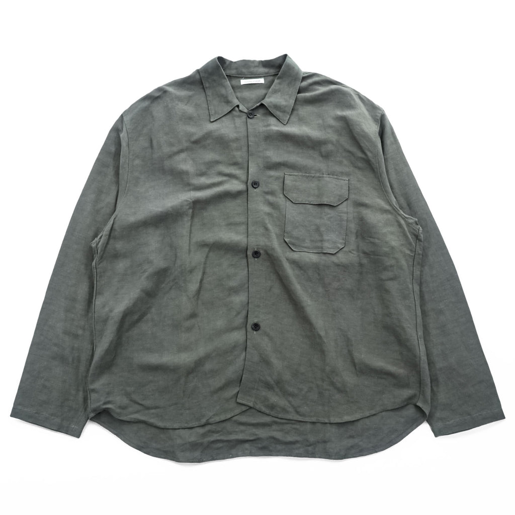 CLANE HOMME 日本製 リネン 長袖シャツ M ワッシャー加工 STUDIOUS取扱い 28108-1111