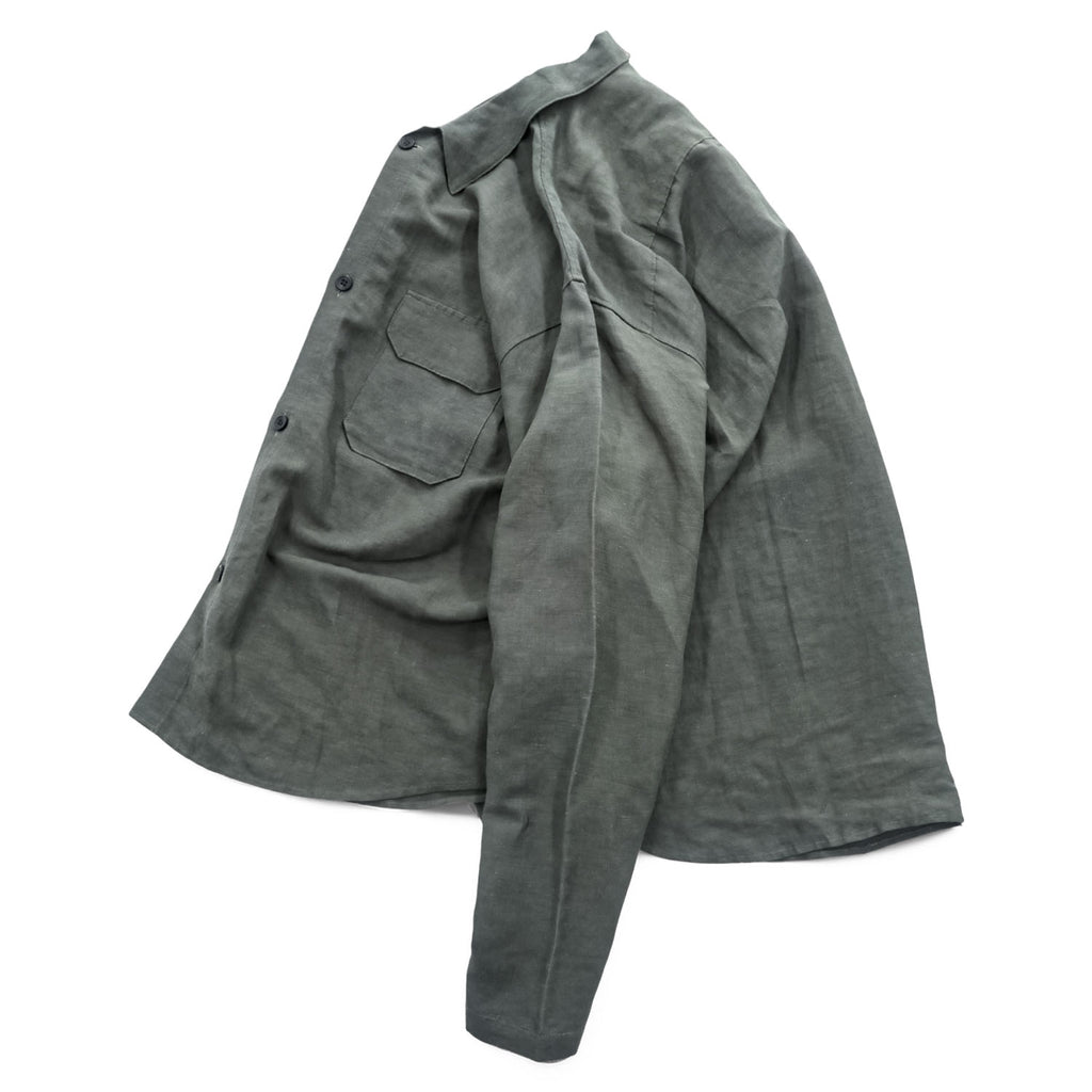 CLANE HOMME 日本製 リネン 長袖シャツ M ワッシャー加工 STUDIOUS取扱い 28108-1111