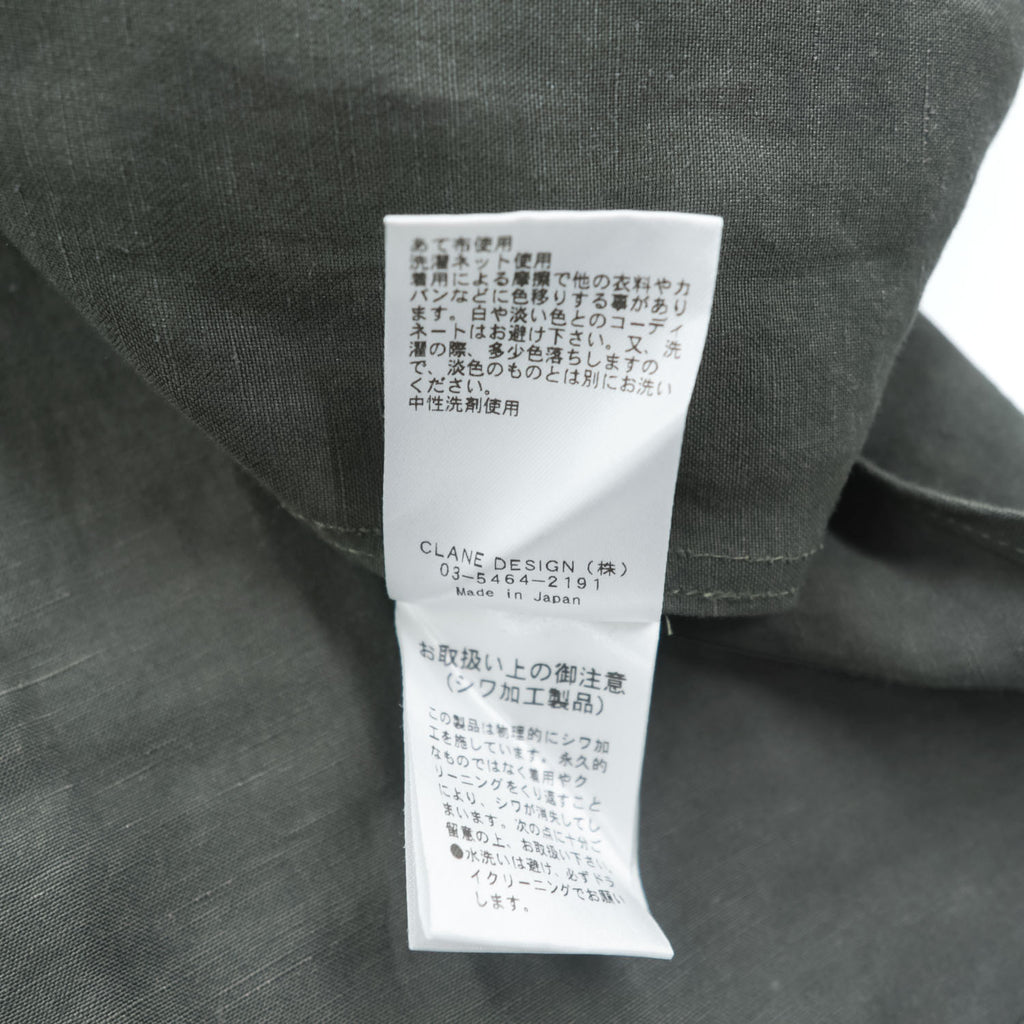 CLANE HOMME 日本製 リネン 長袖シャツ M ワッシャー加工 STUDIOUS取扱い 28108-1111