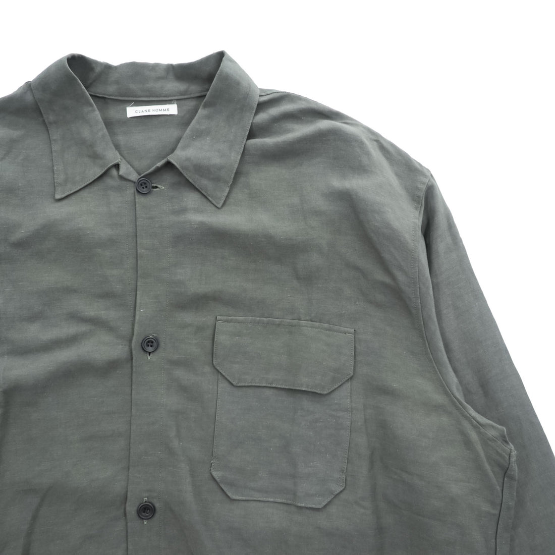 CLANE HOMME 日本製 リネン 長袖シャツ M ワッシャー加工 STUDIOUS取扱い 28108-1111