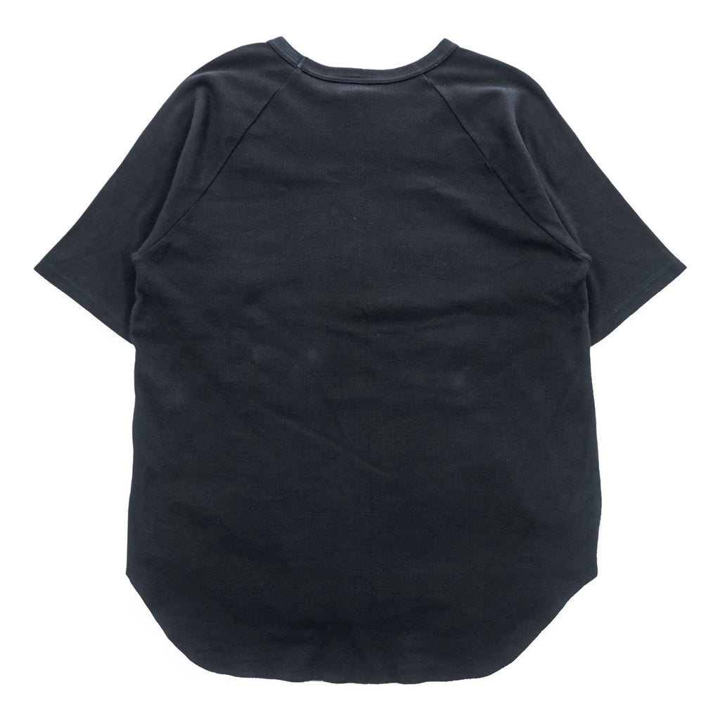 WALLA WALLA SPORT Short Sleeve Thermal T-Shirt Black Raglan Sleeve Made in Japan Size M