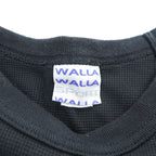 WALLA WALLA SPORT Short Sleeve Thermal T-Shirt Black Raglan Sleeve Made in Japan Size M