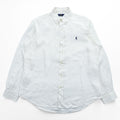 Ralph Lauren Long-Sleeve Shirt, Size L, White, Small Pony Logo Embroidery, Button-Down