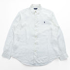 Ralph Lauren Long-Sleeve Shirt, Size L, White, Small Pony Logo Embroidery, Button-Down