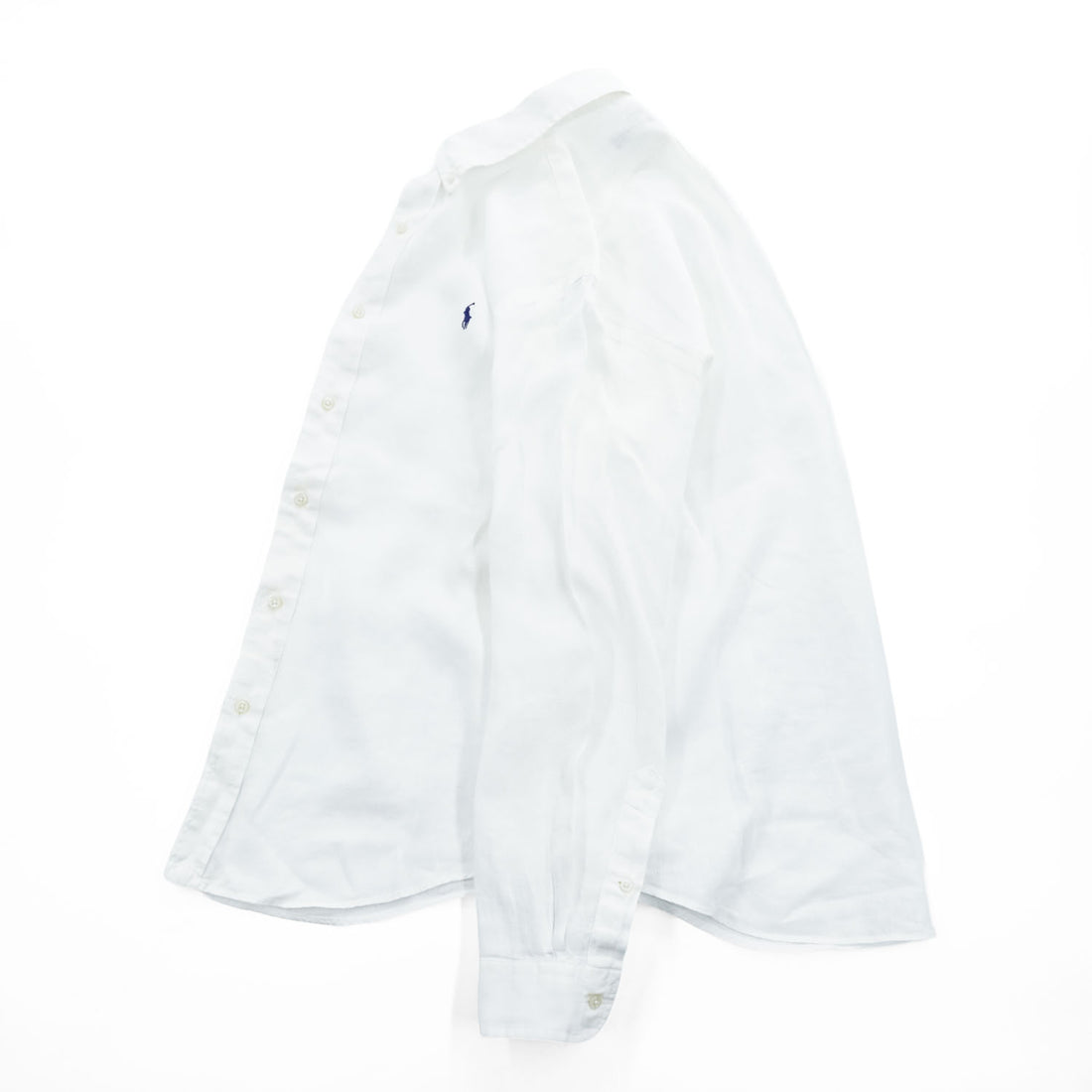 Ralph Lauren Long-Sleeve Shirt, Size L, White, Small Pony Logo Embroidery, Button-Down