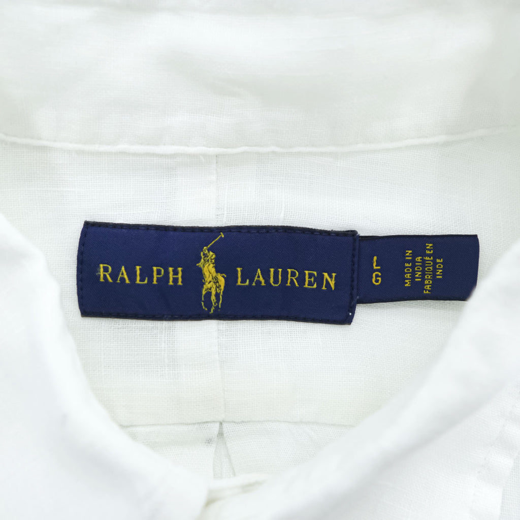 Ralph Lauren Long-Sleeve Shirt, Size L, White, Small Pony Logo Embroidery, Button-Down