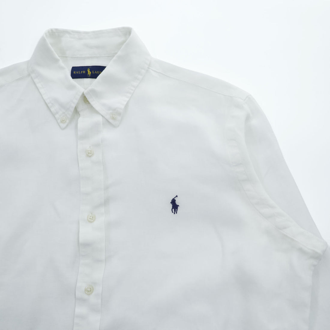 Ralph Lauren Long-Sleeve Shirt, Size L, White, Small Pony Logo Embroidery, Button-Down