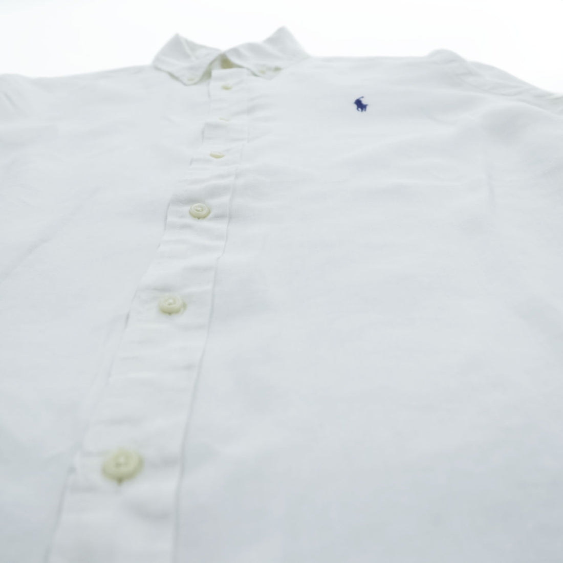 Ralph Lauren Long-Sleeve Shirt, Size L, White, Small Pony Logo Embroidery, Button-Down