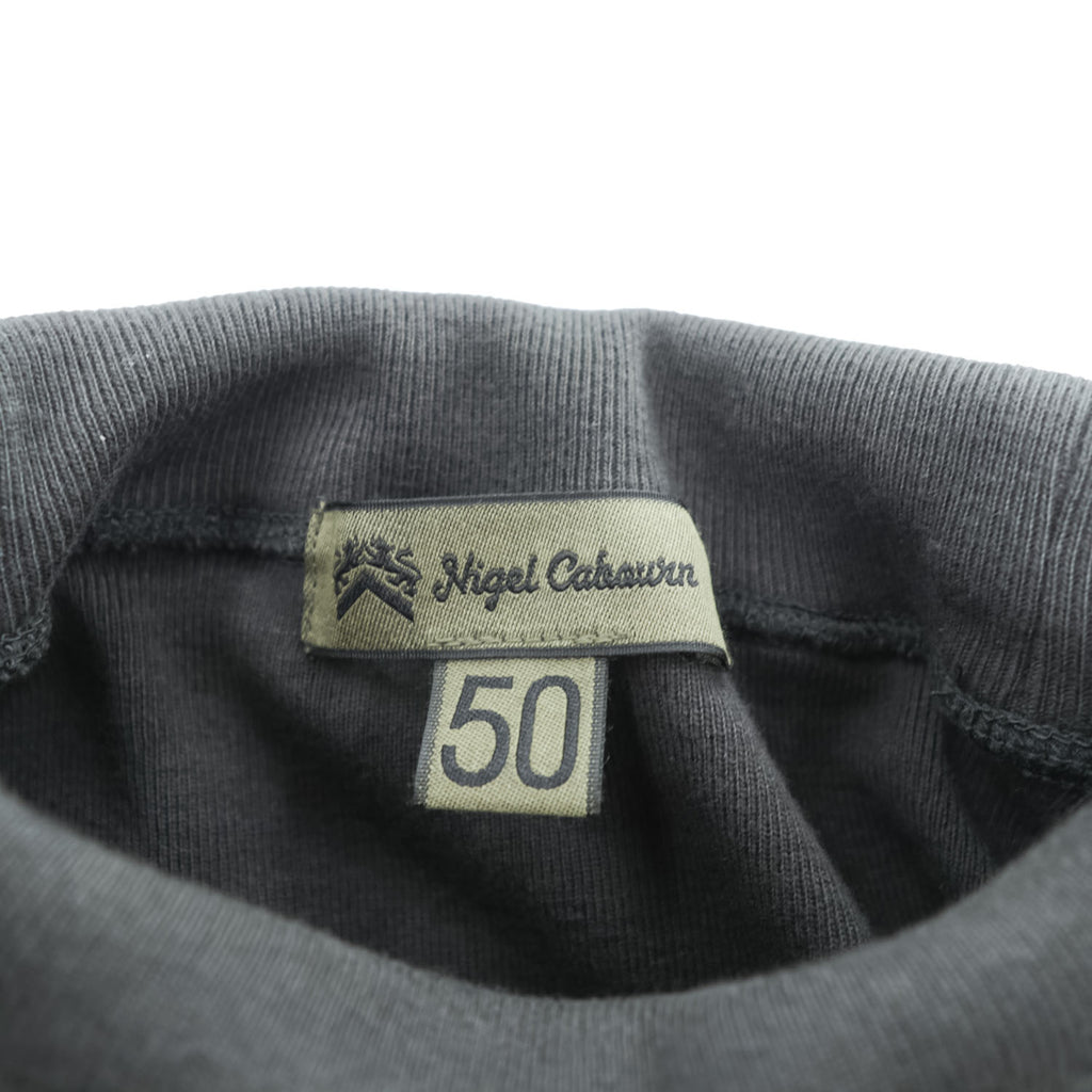 Nigel Cabourn 日本製 モックネック カットソー 長袖 ロングスリーブ Tシャツ L ブラック 8051-00-20002