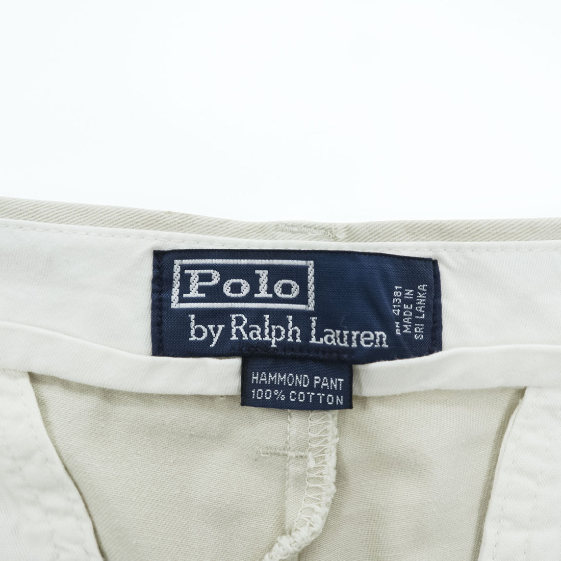 Polo Ralph Lauren 90s Vintage Chino Pants, Size L, Beige, Wide Leg, 2-Tuck Pleats, Double Cuffs, Hammond Pant, Unused.
