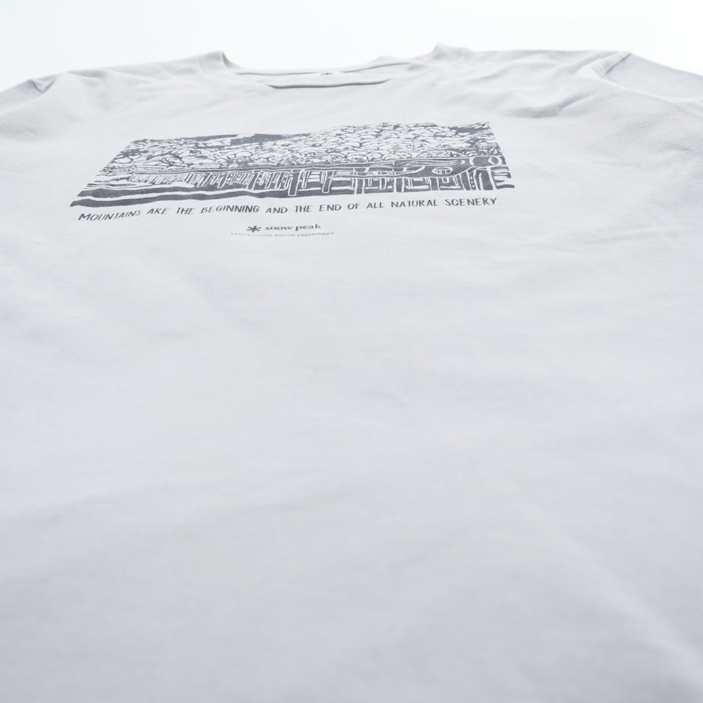 snow peak 日本製 ランドステーション Tシャツ L グレー 京都嵐山 限定 TS-20SU805