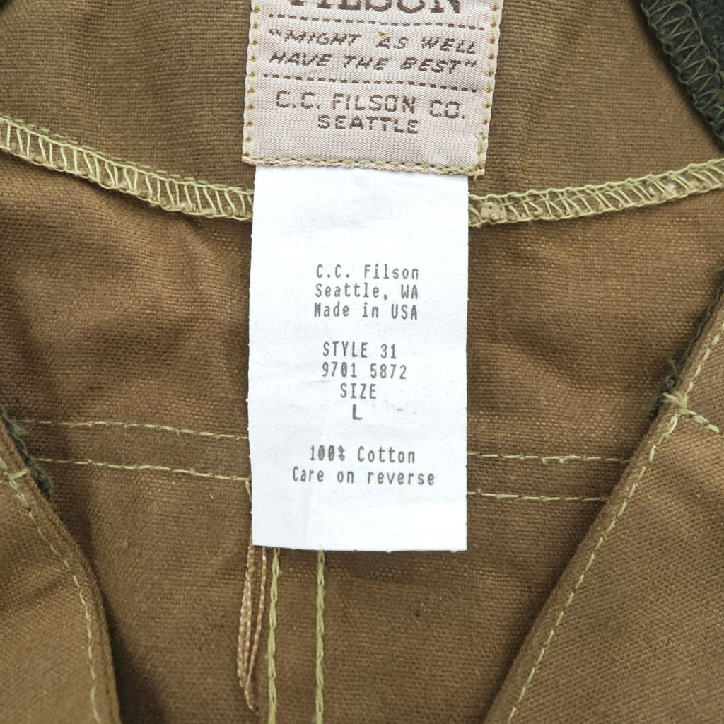 1997 Filson Style 31 Tin Cloth Hunting Vest USA Made L Waxed Cotton W/Tags