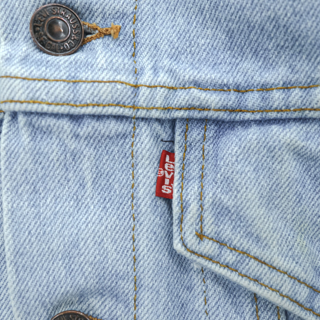 Levi Strauss USA-Made 1980s Vintage Denim Jacket (G-Jean) Size M, Blue, Button Backing 527, 70506-0211