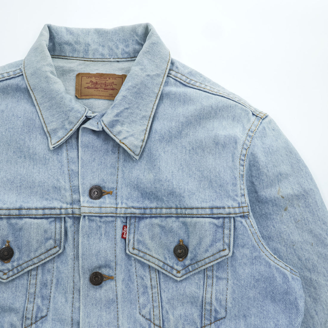 Levi Strauss USA-Made 1980s Vintage Denim Jacket (G-Jean) Size M, Blue, Button Backing 527, 70506-0211