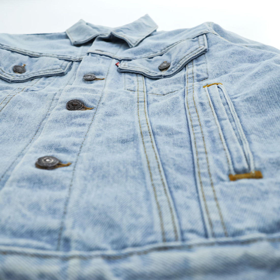 Levi Strauss USA-Made 1980s Vintage Denim Jacket (G-Jean) Size M, Blue, Button Backing 527, 70506-0211