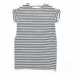 ORCIVAL Made in France 100% Cotton Striped Short Sleeve Dress White Black