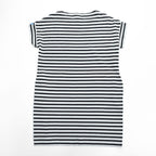 ORCIVAL Made in France 100% Cotton Striped Short Sleeve Dress White Black