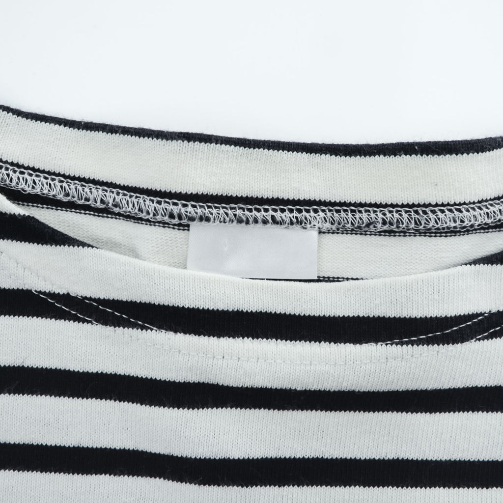 ORCIVAL Made in France 100% Cotton Striped Short Sleeve Dress White Black